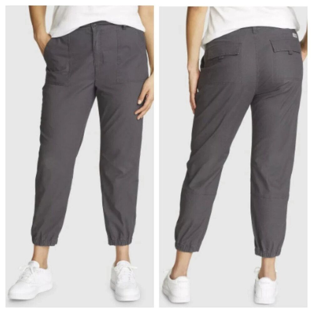 Eddie Bauer Women’s Adventure Ripstop Jogger Dark Smoke 8 NWT Granola Girl